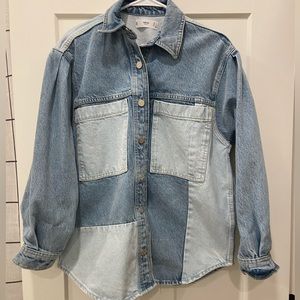 NWOT Mango patchwork denim shirt